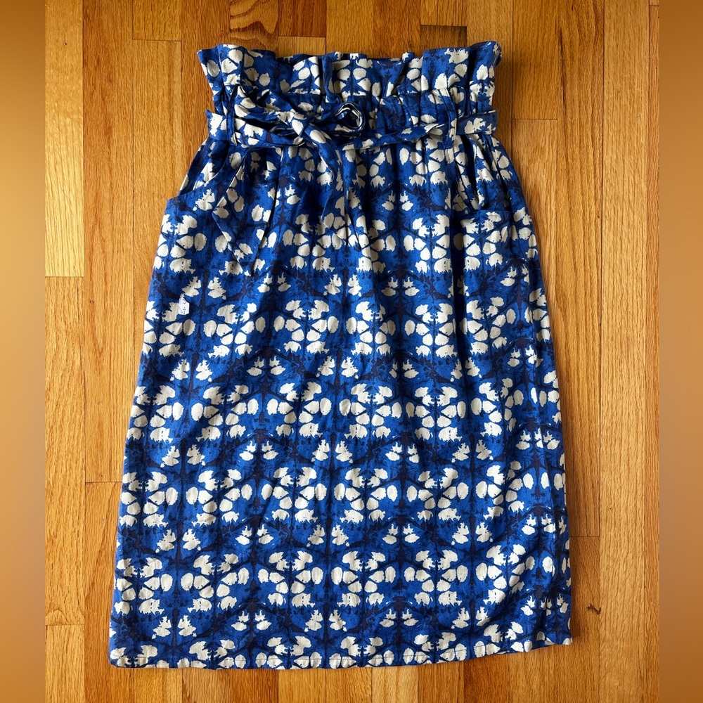 Blue Anthropology printed skirt